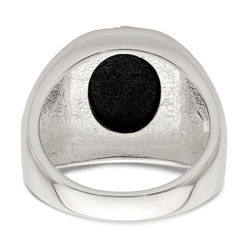 Sterling Silver Black Agate Ring - image 2